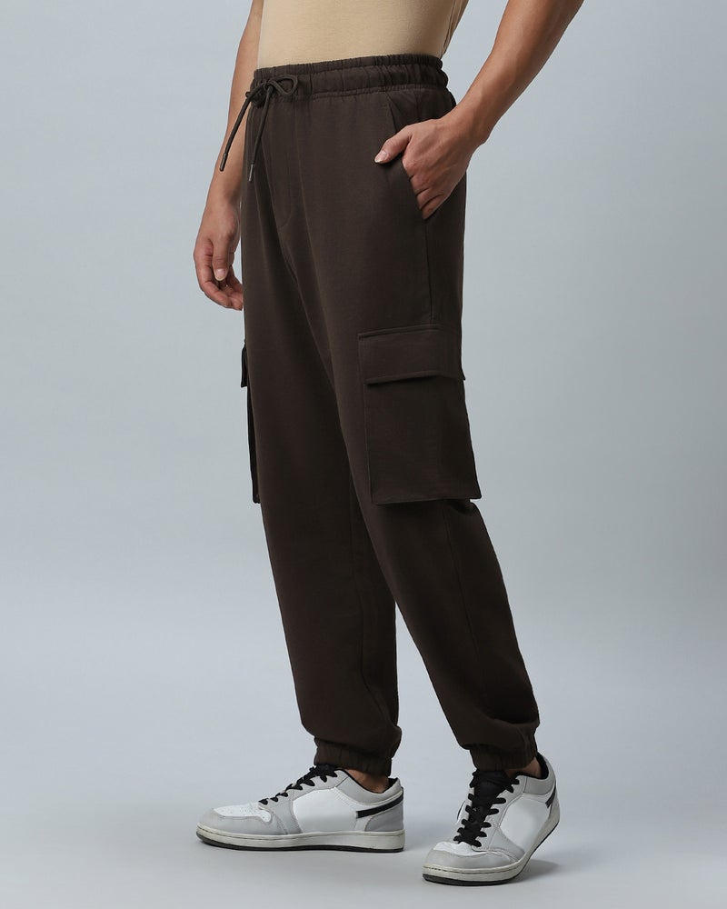 bewakoof Men's Brown Oversized Cargo Warm Joggers - Image 2
